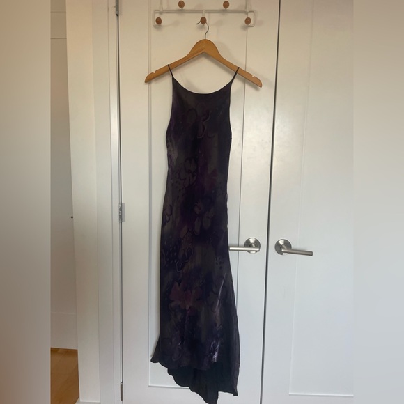 90’s Iridescent Purple Floral Dress - Picture 1 of 9